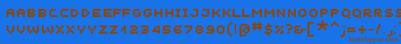 Unscreenmk Font – Brown Fonts on Blue Background