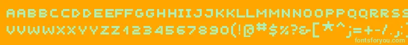 Unscreenmk Font – Green Fonts on Orange Background