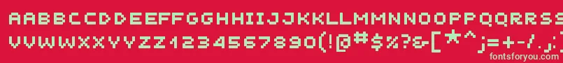 Unscreenmk Font – Green Fonts on Red Background