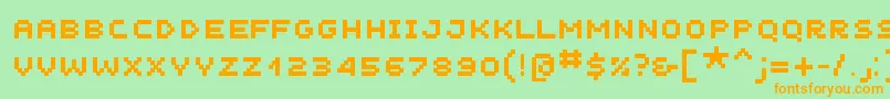 Unscreenmk Font – Orange Fonts on Green Background