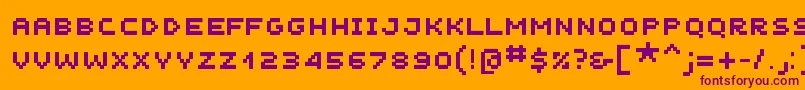 Unscreenmk Font – Purple Fonts on Orange Background