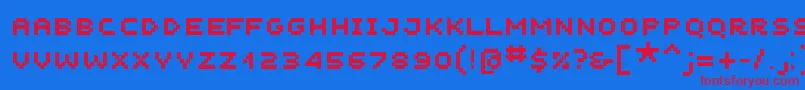 Unscreenmk Font – Red Fonts on Blue Background