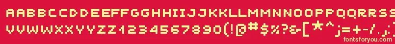 Unscreenmk Font – Yellow Fonts on Red Background