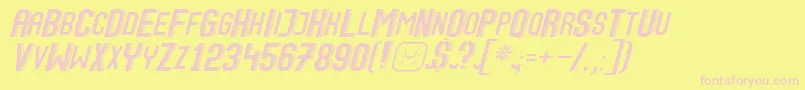 Speed+2 Font – Pink Fonts on Yellow Background