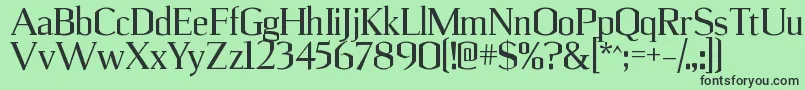 Czcionka UlianrgRegular – czarne czcionki na zielonym tle