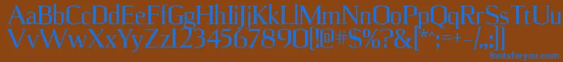 Czcionka UlianrgRegular – niebieskie czcionki na brązowym tle