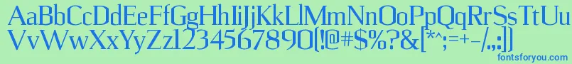 UlianrgRegular Font – Blue Fonts on Green Background