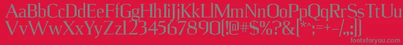UlianrgRegular-Schriftart – Graue Schriften auf rotem Hintergrund