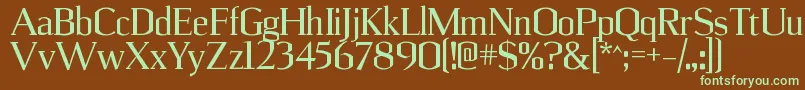 UlianrgRegular-fontti – vihreät fontit ruskealla taustalla