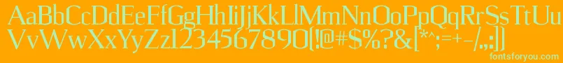 UlianrgRegular Font – Green Fonts on Orange Background