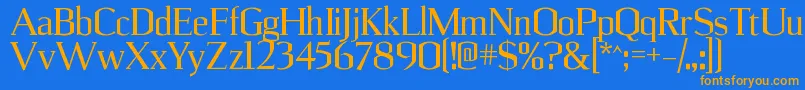 UlianrgRegular Font – Orange Fonts on Blue Background