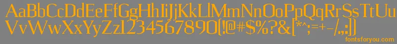 UlianrgRegular-Schriftart – Orangefarbene Schriften auf grauem Hintergrund