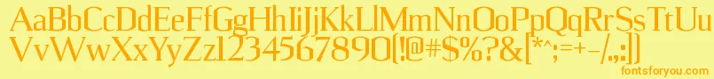 UlianrgRegular Font – Orange Fonts on Yellow Background