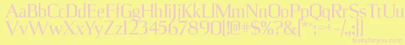 UlianrgRegular-fontti – vaaleanpunaiset fontit keltaisella taustalla