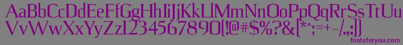 フォントUlianrgRegular – 紫色のフォント、灰色の背景