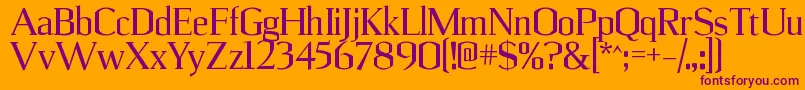 Czcionka UlianrgRegular – fioletowe czcionki na pomarańczowym tle
