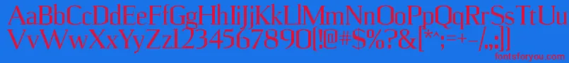 UlianrgRegular Font – Red Fonts on Blue Background