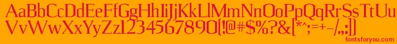 UlianrgRegular-Schriftart – Rote Schriften auf orangefarbenem Hintergrund