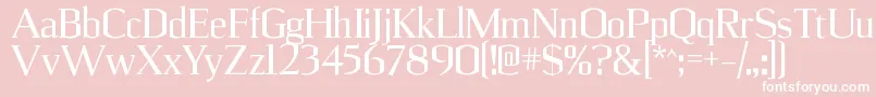 UlianrgRegular-fontti – valkoiset fontit vaaleanpunaisella taustalla