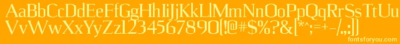 UlianrgRegular Font – Yellow Fonts on Orange Background