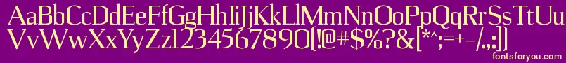 UlianrgRegular Font – Yellow Fonts on Purple Background