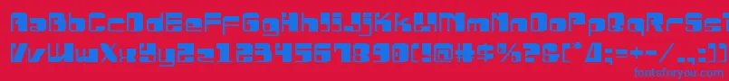 Drosselmeyerexpand-Schriftart – Blaue Schriften auf rotem Hintergrund