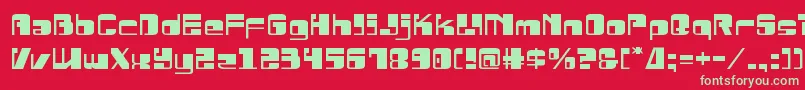 フォントDrosselmeyerexpand – 赤い背景に緑の文字