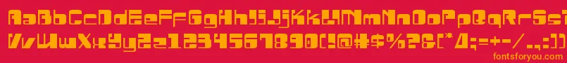 Drosselmeyerexpand-Schriftart – Orangefarbene Schriften auf rotem Hintergrund