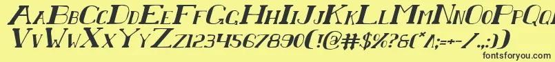 Fonte ChardinDoihleItalic – fontes pretas em um fundo amarelo