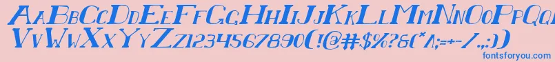 ChardinDoihleItalic Font – Blue Fonts on Pink Background