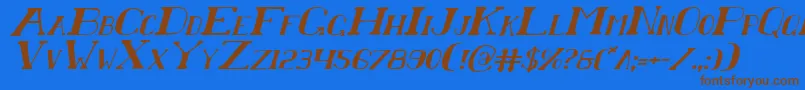 ChardinDoihleItalic Font – Brown Fonts on Blue Background