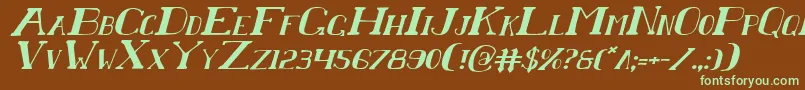 Шрифт ChardinDoihleItalic – зелёные шрифты на коричневом фоне