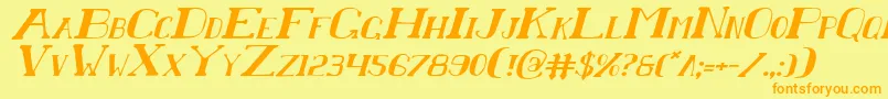 ChardinDoihleItalic-Schriftart – Orangefarbene Schriften auf gelbem Hintergrund