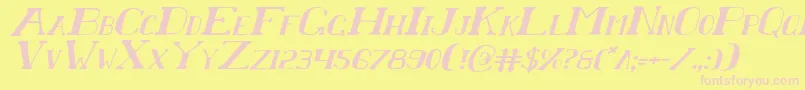 ChardinDoihleItalic-Schriftart – Rosa Schriften auf gelbem Hintergrund