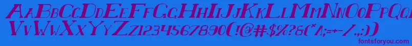 Шрифт ChardinDoihleItalic – фиолетовые шрифты на синем фоне