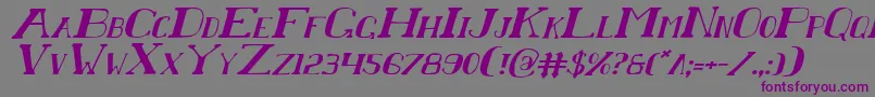 フォントChardinDoihleItalic – 紫色のフォント、灰色の背景