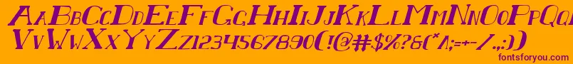 ChardinDoihleItalic-Schriftart – Violette Schriften auf orangefarbenem Hintergrund