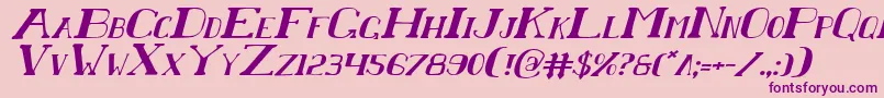 フォントChardinDoihleItalic – ピンクの背景に紫のフォント