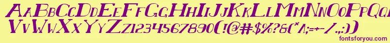 ChardinDoihleItalic Font – Purple Fonts on Yellow Background