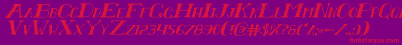 ChardinDoihleItalic Font – Red Fonts on Purple Background