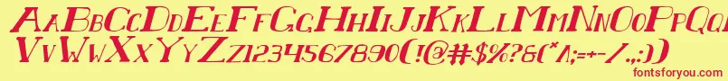 ChardinDoihleItalic Font – Red Fonts on Yellow Background