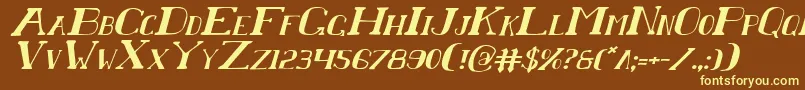 ChardinDoihleItalic-fontti – keltaiset fontit ruskealla taustalla