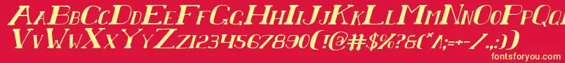 ChardinDoihleItalic Font – Yellow Fonts on Red Background