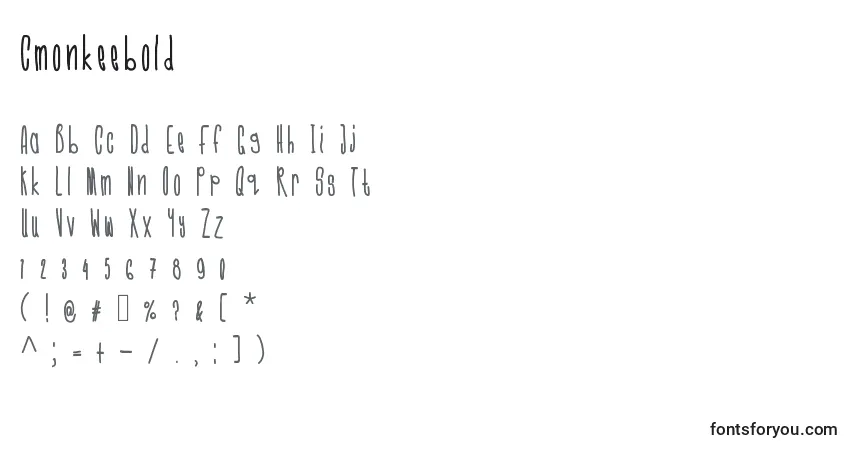 Шрифт Cmonkeebold – алфавит, цифры, специальные символы