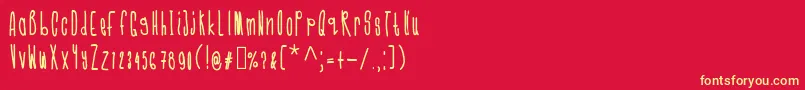 Cmonkeebold Font – Yellow Fonts on Red Background