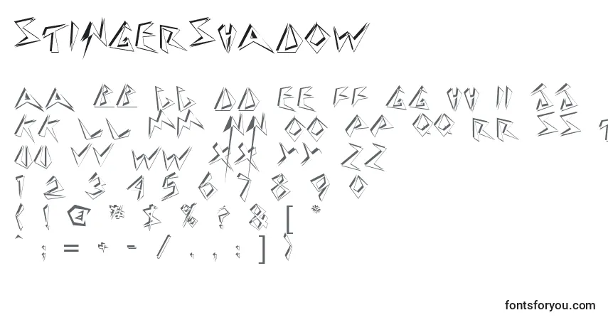 Stingershadowフォント–アルファベット、数字、特殊文字