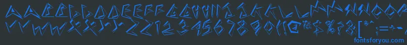 Stingershadow Font – Blue Fonts on Black Background