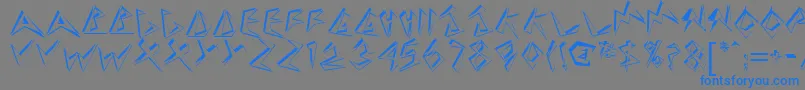 Stingershadow-Schriftart – Blaue Schriften auf grauem Hintergrund