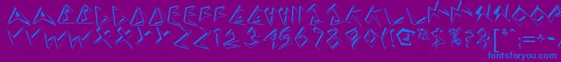 Stingershadow-Schriftart – Blaue Schriften auf violettem Hintergrund