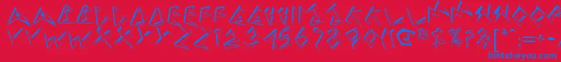Stingershadow Font – Blue Fonts on Red Background